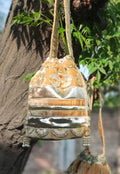 Bohemian Handcrafted Macramé Bucket Bag – Dual Tone Shoulder Bag