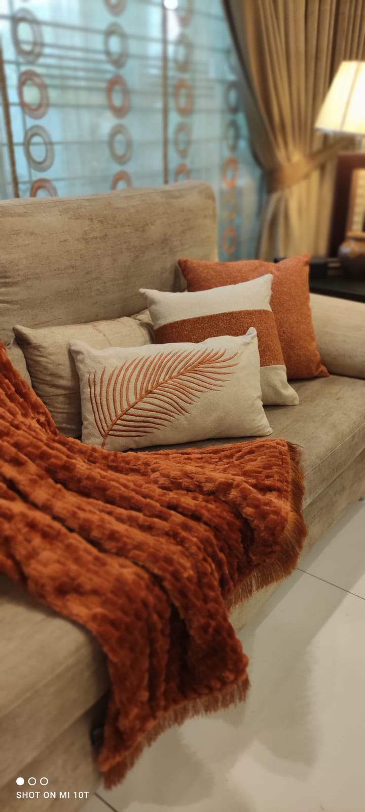 Premium Fleece Cushion Set of 3 – Elegant Rust Autumn Collection (Multiple Sizes)