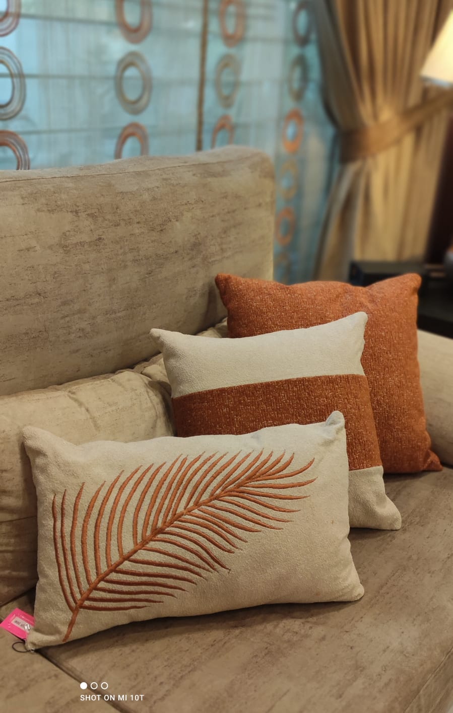 Premium Fleece Cushion Set of 3 – Elegant Rust Autumn Collection (Multiple Sizes)