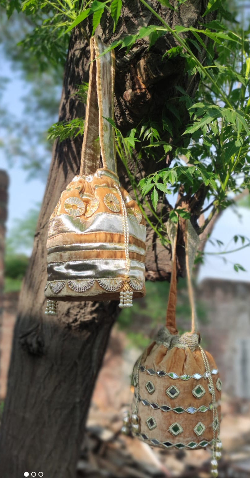 Bohemian Handcrafted Macramé Bucket Bag – Dual Tone Shoulder Bag