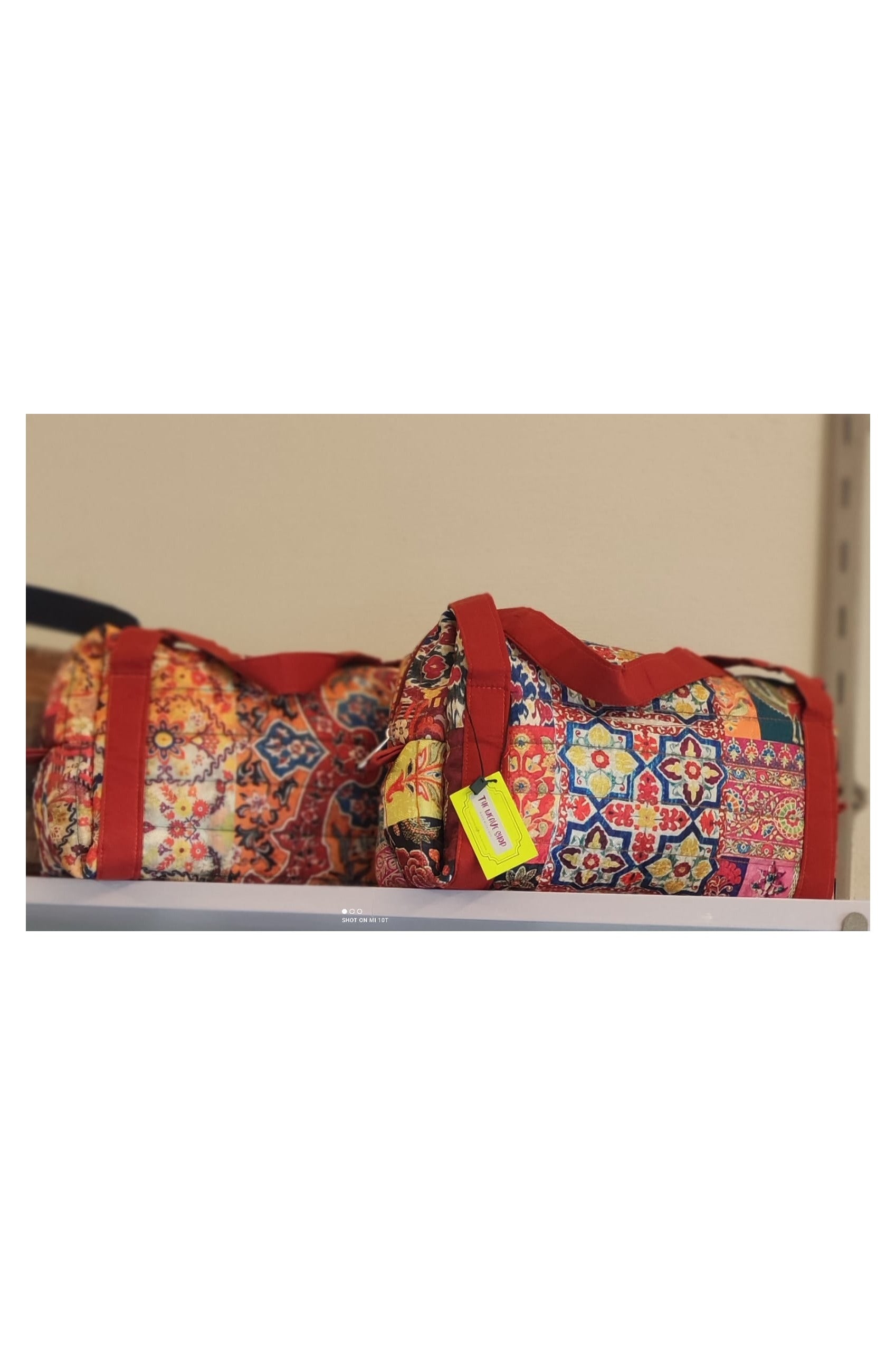 Fabric -  printing velvet with multiple colours  Bag- make up accessories